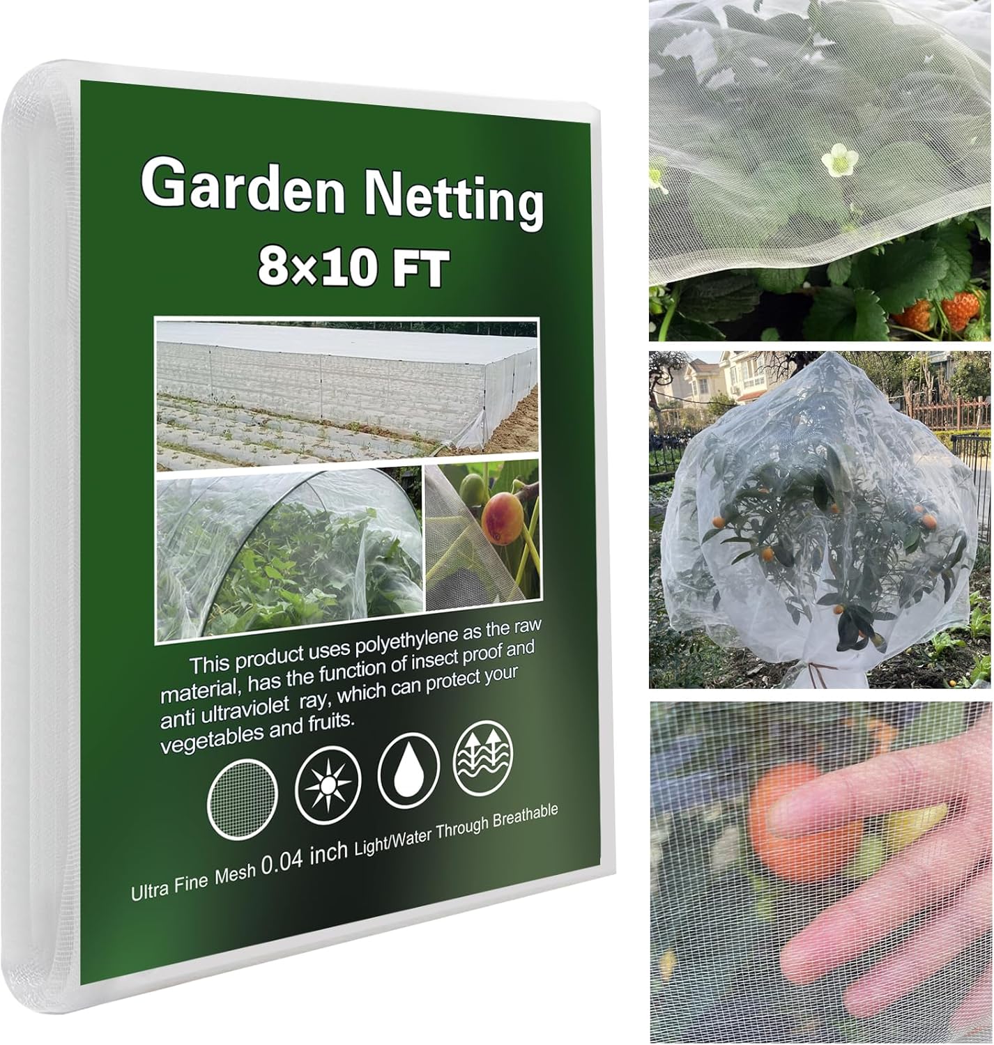 Garden Netting Cover - Garden Netting Ultra Fine 8x10Ft, Plant