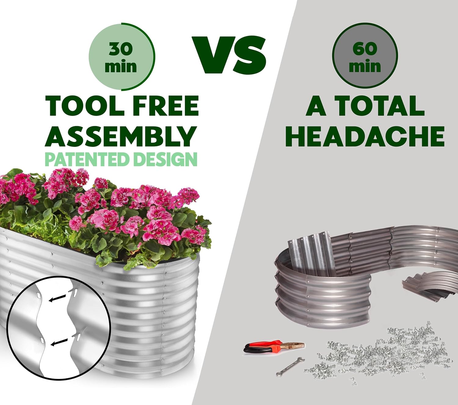Galvanized Raised Garden Bed 8 - Gardening Tools Box incelemesi ve fiyatı