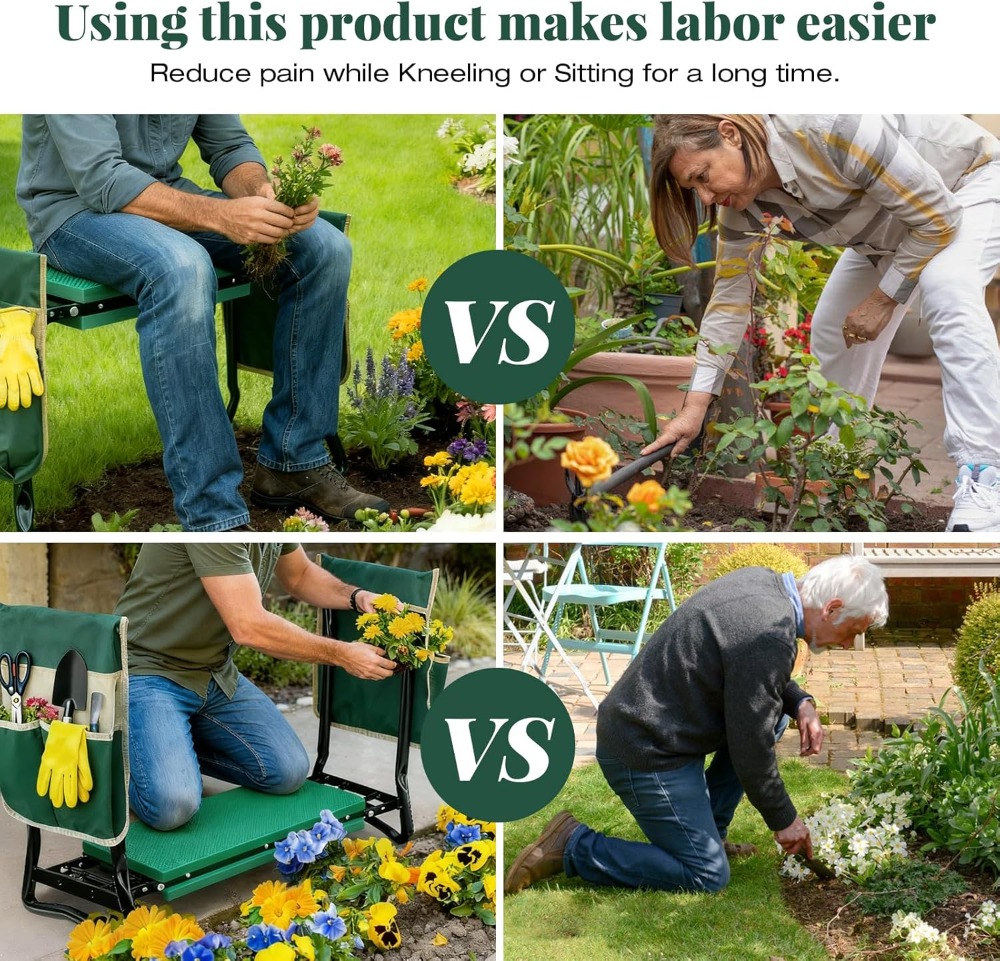 Garden Kneeler and Seat with T - Gardening Tools For Seniors incelemesi ve fiyatı