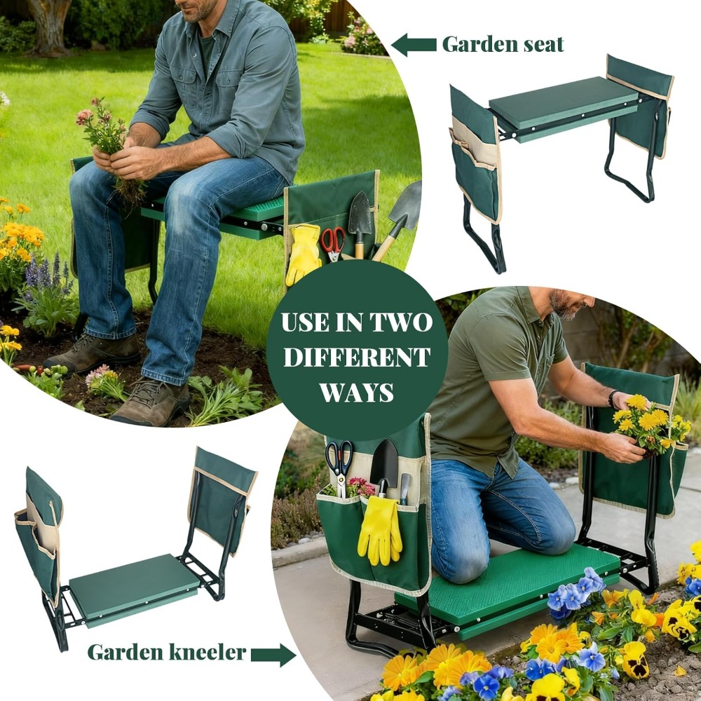 Garden Kneeler and Seat with T - Gardening Tools For Seniors incelemesi ve fiyatı