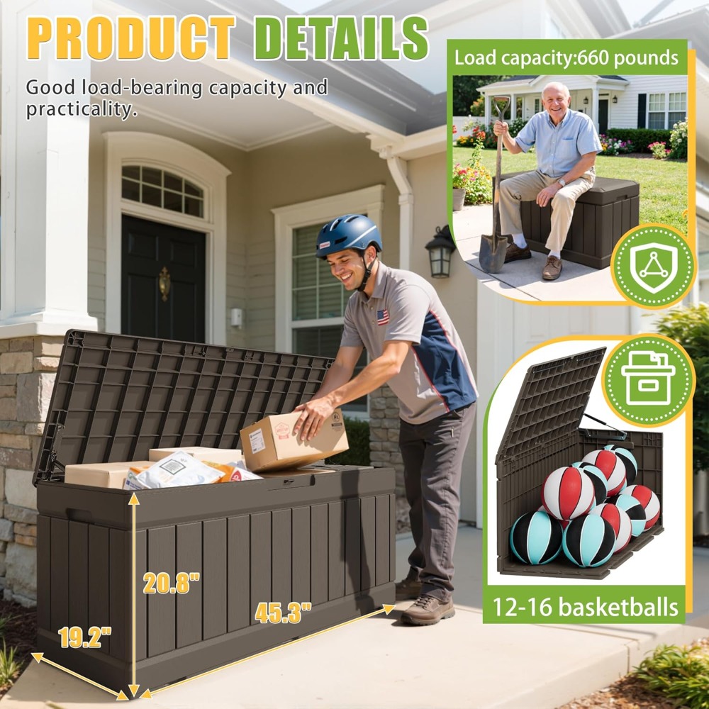 82 Gallon Outdoor Storage Box  - Gardening Tools Box incelemesi ve fiyatı