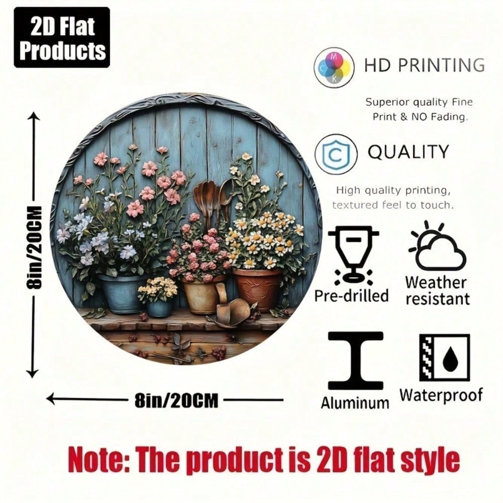 Vintage Round Aluminum Wall Ar - Gardening Tools Vintage incelemesi ve fiyatı