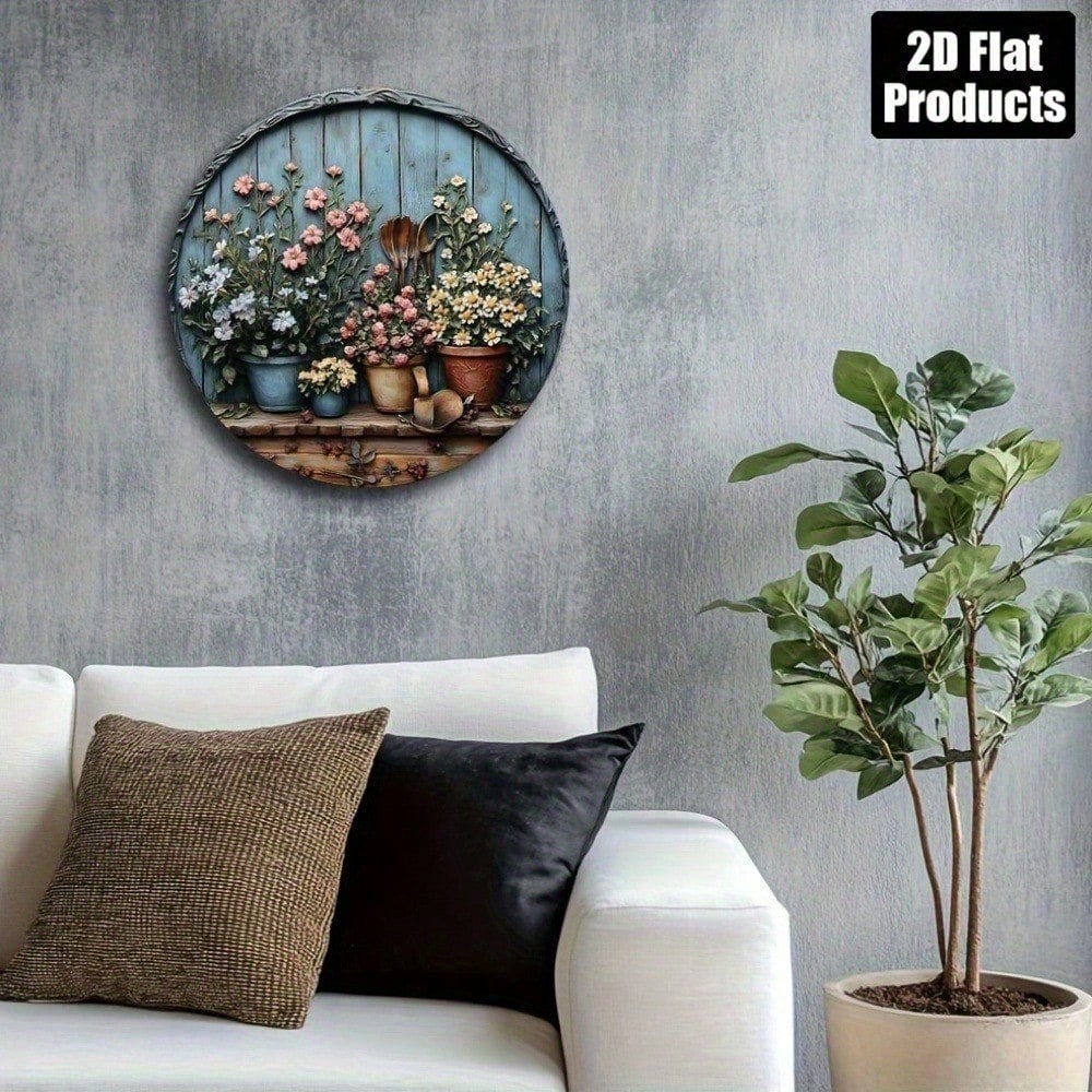 Vintage Round Aluminum Wall Ar - Gardening Tools Vintage incelemesi ve fiyatı