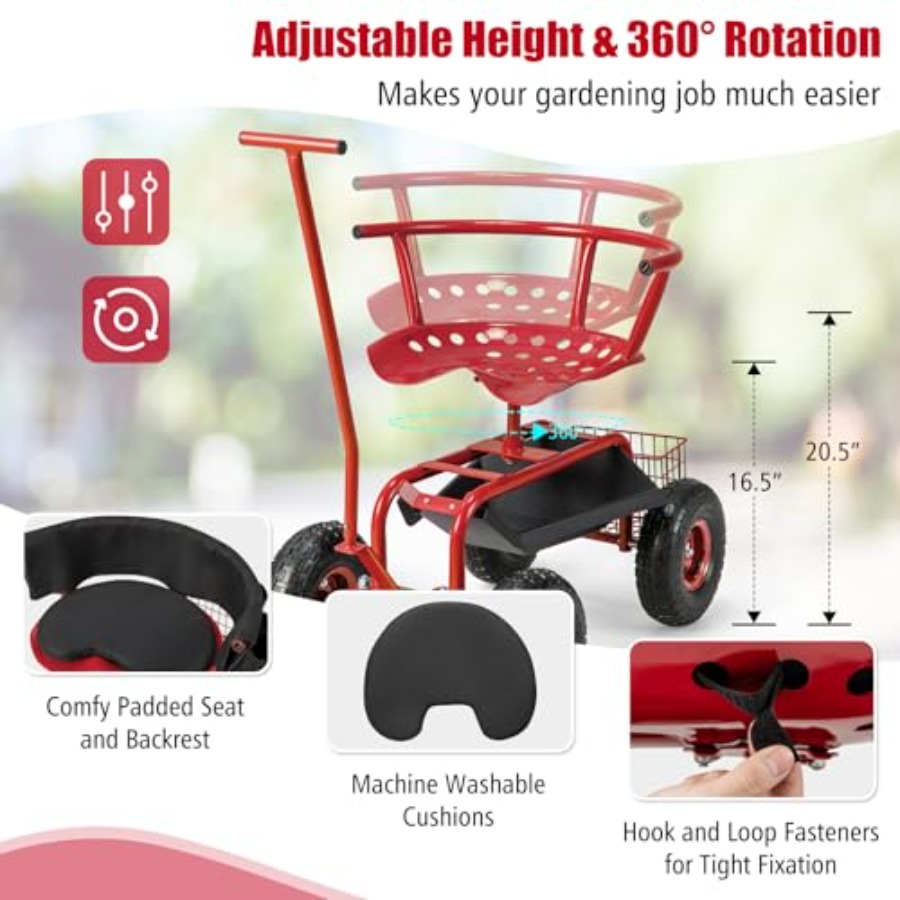 Outdoor gardening seat wagon w - Gardening Tools For Seniors incelemesi ve fiyatı