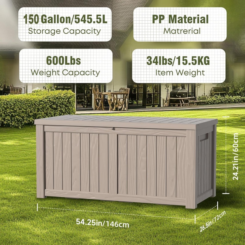 150 Gallon Lockable Outdoor St - Gardening Tools Box incelemesi ve fiyatı