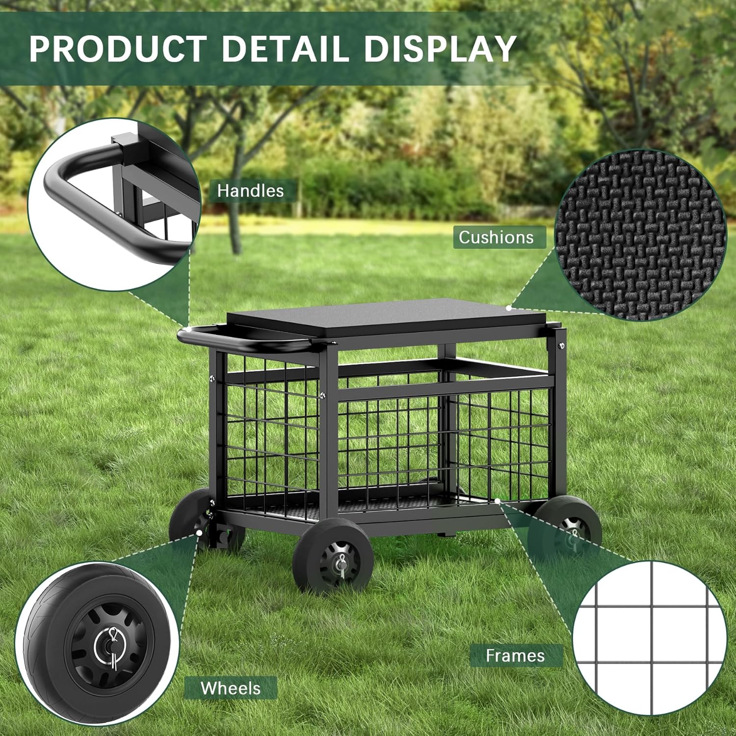 Rolling Garden Work Seat with  - Gardening Tools For Seniors incelemesi ve fiyatı