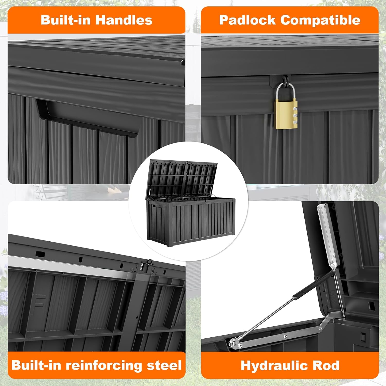 180Gal Lockable Resin Deck Box - Gardening Tools Box incelemesi ve fiyatı